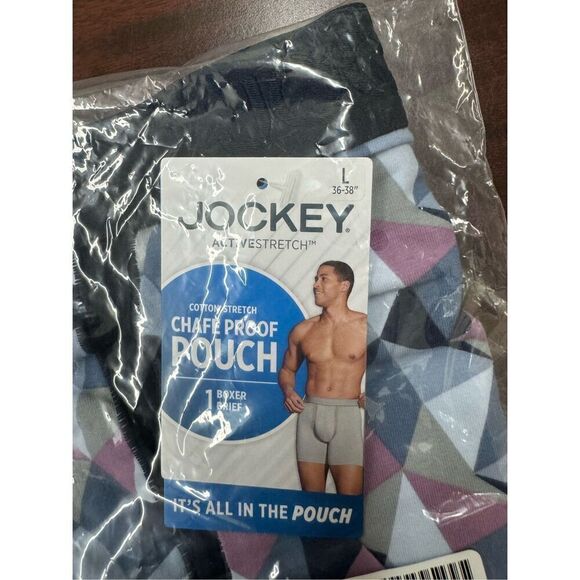NWT Jockey Printed Chafe Proof Pouch Size Large Boxers - Picture 2 of 3